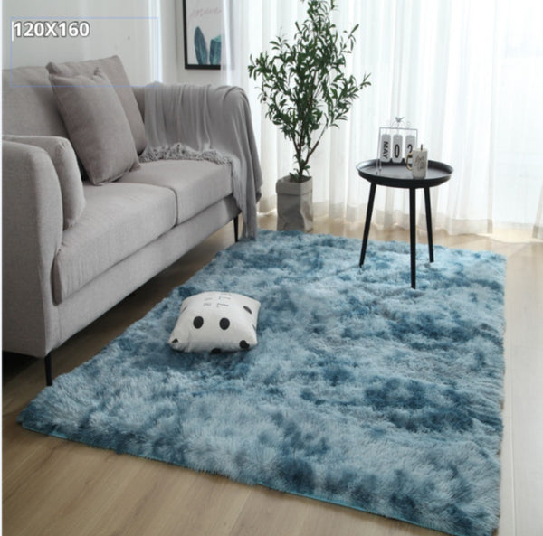 Tapis Shaggy Poil Long Bleu Canard – Salon & Chambre