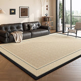 Tapis Rectangulaire Rétro Français Beige Bordure – Salon 12