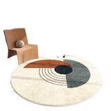 Tapis Rond Abstrait Coloré Style Bohème – Salon & Chambre 4