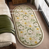 Tapis Ovale Floral Rétro Pied de Lit – Style Vintage 7