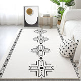 Tapis Runner Berbère Blanc & Noir Motif Géométrique – Salon & Couloir 6