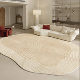 Tapis Rectangulaire Fausse Fourrure Motif Abstrait Luxe – Salon & Chambre 9
