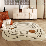 Tapis Forme Irrégulière Motif Lignes Organiques – Salon & Chambre 3