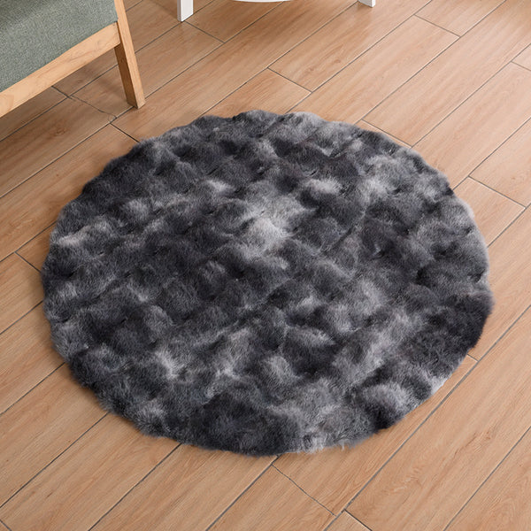 Tapis Rond Acrylique Bulle – Uni Doux Multicolore | Salon Chambre