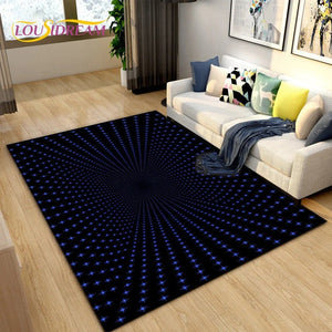 Tapis Rectangulaire Velours Cristal Motif Points Lumineux – Salon & Chambre