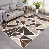 Tapis Géométrique Gris Bordeaux Triangles Modernes Salon 4