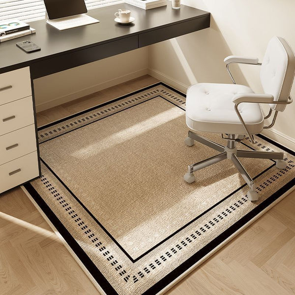 Tapis Bureau Velours Cristal Géométrique Beige Sobre Moderne