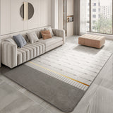 Tapis Rectangulaire Géométrique – Lignes Épurées Gris & Bleu | Salon Table Basse 1