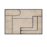 Tapis Rectangulaire Luxe Crème Lignes Géométriques – Salon 3
