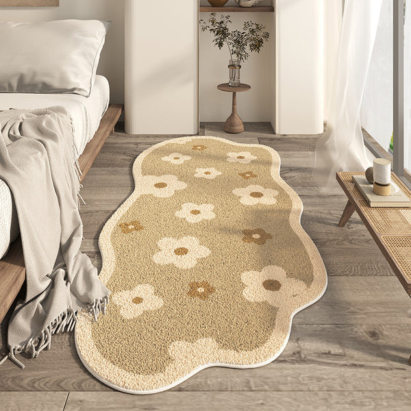 Tapis Forme Irrégulière Nuage Façon Cachemire Beige – Chambre & Salon