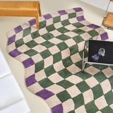 Tapis Damier Checkerboard Moderne – Salon Luxe – Plusieurs Coloris 3