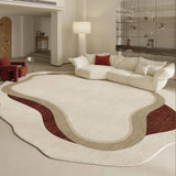 Tapis Rectangulaire Fausse Fourrure Motif Abstrait Luxe – Salon & Chambre 12