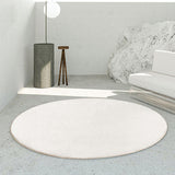 Tapis Rond Blanc Crème Uni Poil Doux – Salon & Chambre 2