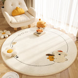 Tapis Rond Imprimé Animaux Kawaii Minimaliste Cachemire Chambre 2