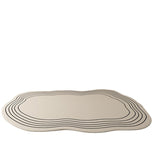 Tapis Contours Abstraits Ondulés Imitation Cachemire Crème Minimaliste 2