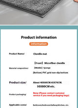 Tapis Chenille Gris Antidérapant Absorbant Entrée Chien Animal 4