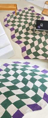 Tapis Damier Luxe Tendance – Vert, Violet, Noir et Plus 2