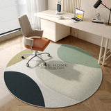 Tapis Rond Velours Cristal Motif Abstrait – Salon & Bureau 12