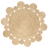 Tapis Rond Tressé Main Jute Naturel Festonné – Salon & Entrée 1