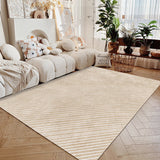 Tapis Rectangulaire Luxe Crème Texturé Multi-designs – Salon 9