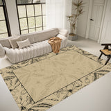 Tapis Floral Rétro Fond Crème Luxe Européen Salon Grande Taille 2