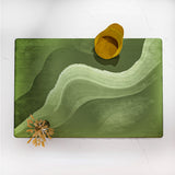 Tapis Rectangulaire Motif Vagues Abstraites Colorées – Terracotta, Vert 10