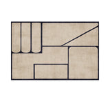 Tapis Rectangulaire Luxe Crème Lignes Géométriques – Salon 2