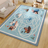 Tapis Enfant Circuit Voitures Ville Imitation Cachemire Grand Format 4