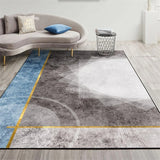 Tapis Nordique Luxe – Motif Géométrique Cercle Bleu & Gris | Salon Chambre 3