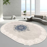 Tapis Ovale Floral Classique Européen Fond Crème Riche Salon 6