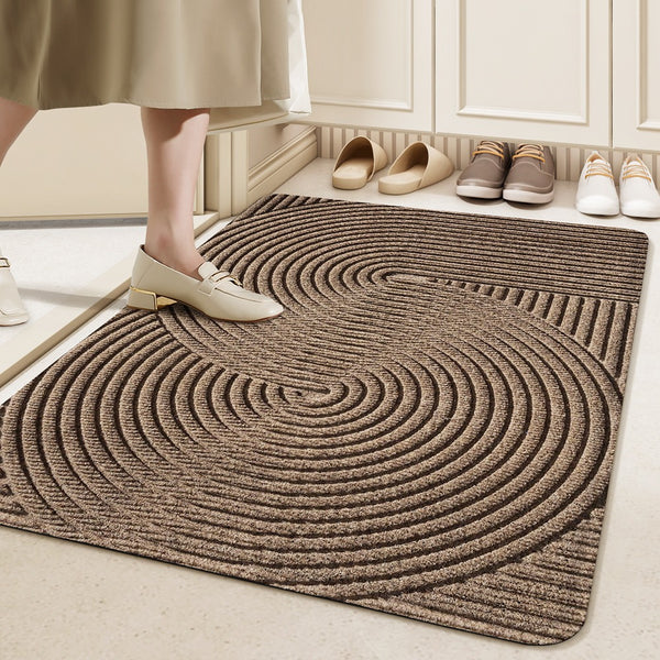 Tapis d'Entrée Spirale Anneau de Fil – Vert, Gris, Kaki