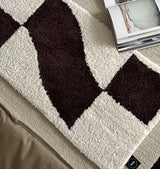 Tapis Damier Losanges – Marron & Blanc / Bleu & Blanc – Entrée & Salle de Bain 4