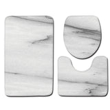 Set 3 Pièces Salle de Bain – Motif Marbre Élégant | Tapis & Contour WC 10