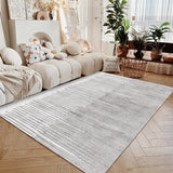 Tapis Rectangulaire Luxe Crème Texturé Multi-designs – Salon 6