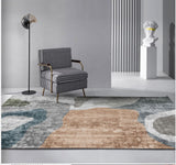 Tapis Multicolore Nordique – Motif Géométrique Abstrait Terracotta | Salon Chambre 12