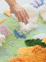 Tapis Touffeté Fleurs Relief Coloré Fond Crème Chambre Fille 2