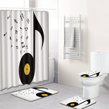 Set 4 Pièces Salle de Bain – Rideau de Douche & Tapis Coloré | Musique & Pop Art 6