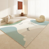 Tapis Rectangulaire Nouveau Style Chinois Abstrait Crème – Salon 6