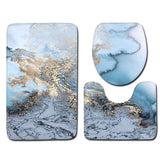 Set 3 Pièces Salle de Bain – Motif Marbre Élégant | Tapis & Contour WC 8