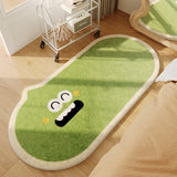 Tapis Runner Ovale Visage Expressif Alien Imitation Cachemire 4