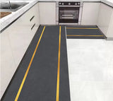 Set Tapis Salle de Bain & Cuisine – Gris & Bleu – Runner + 2 Pièces 7