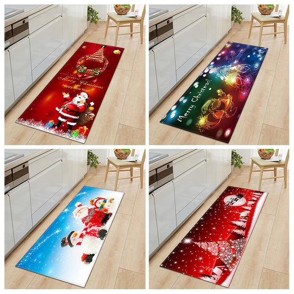 Tapis Runner Noël Fêtes Coloré Cuisine Entrée Lavable