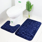 Set 2 Pièces Tapis de Bain Galets Antidérapant – Salle de Bain & WC 1