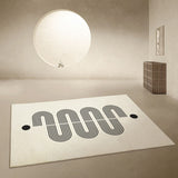 Tapis Rectangulaire Imitation Cachemire Motif Lignes Luxe Léger – Salon & Chambre 1