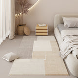 Tapis Chambre Minimaliste Rayures Géométriques Beige Doux 2