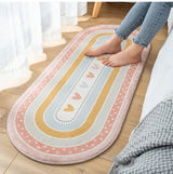 Tapis Ovale Tressé Rayures Colorées Pastel – Couloir & Salle de Bain 5