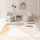 Tapis Abstrait Formes Organiques – Vert Sauge & Beige – Salon Scandinave 5