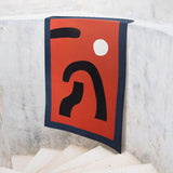 Tapis Rectangulaire Abstrait Graphique Orange & Marine – Salon 2