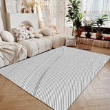 Tapis Rectangulaire Luxe Crème Texturé Multi-designs – Salon 3