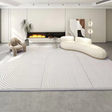 Tapis Rectangulaire Style Crème Géométrique – Salon Table Basse 6